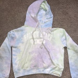 tie dye cropped hoodie